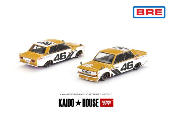 KAIDO☆HOUSE x MINI GT 1/64 Datsun BRE 510 STREET GOLD - ミニカー専門店 RideON