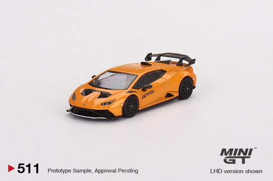 MINI GT 1/64 Lamborghini Huracán STO Arancio Borealis 511L 左