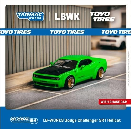 Tarmac Works 1/64 LB-WORKS Dodge Challenger SRT Hellcat Green 