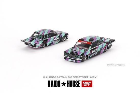 KAIDO☆HOUSE x MINI GT 1/64 Datsun 510 Pro Street HKS V1- ミニカー