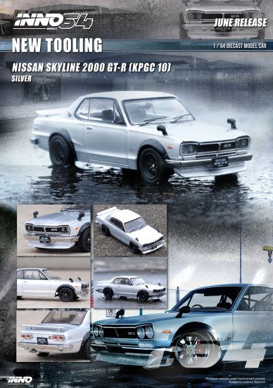 INNO 1/64 NISSAN SKYLINE 2000 GT-R (KPGC10) Silver 日産 