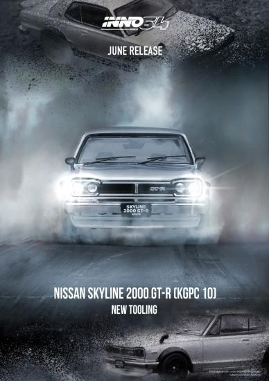 INNO 1/64 NISSAN SKYLINE 2000 GT-R (KPGC10) Silver 日産