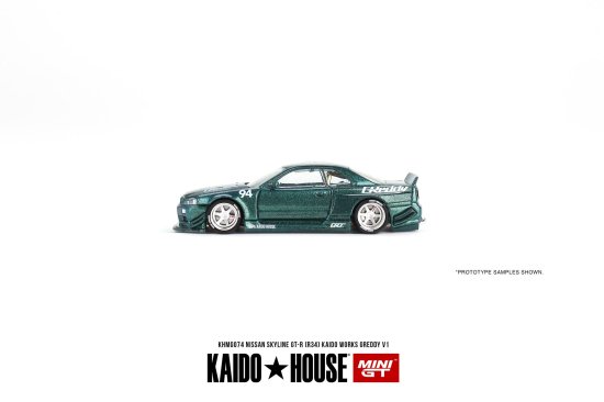 KAIDO☆HOUSE x MINI GT 1/64 Nissan Skyline GT-R (R34) Kaido Works GReddy V1-  ミニカー専門店 RideON