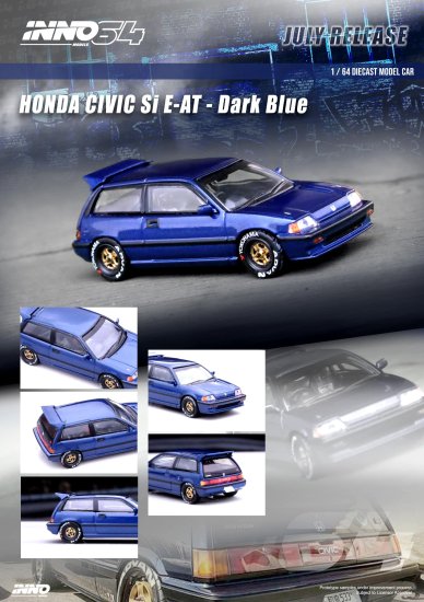 INNO 1/64 HONDA CIVIC Si E-AT Dark Blue - ミニカー専門店 RideON 