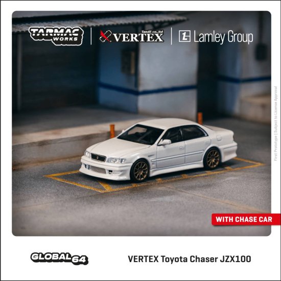 Tarmac Works 1/64 VERTEX Toyota Chaser JZX100 White Metallic 