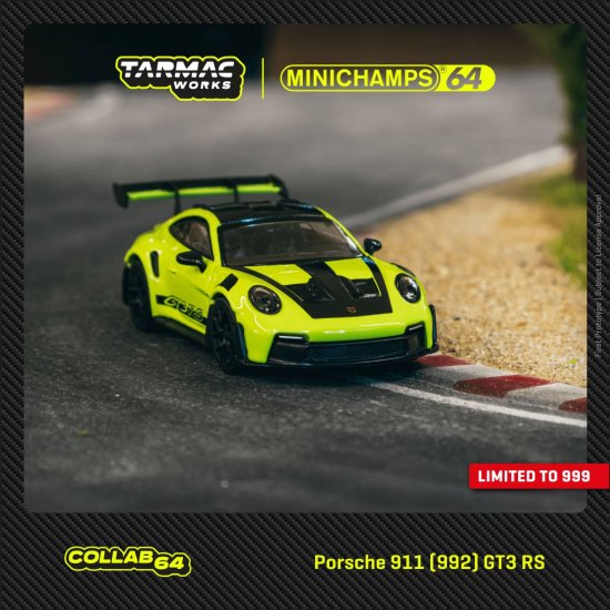 Tarmac Works 1/64 Porsche 911(992) GT3 RS Acid Green 限定999個