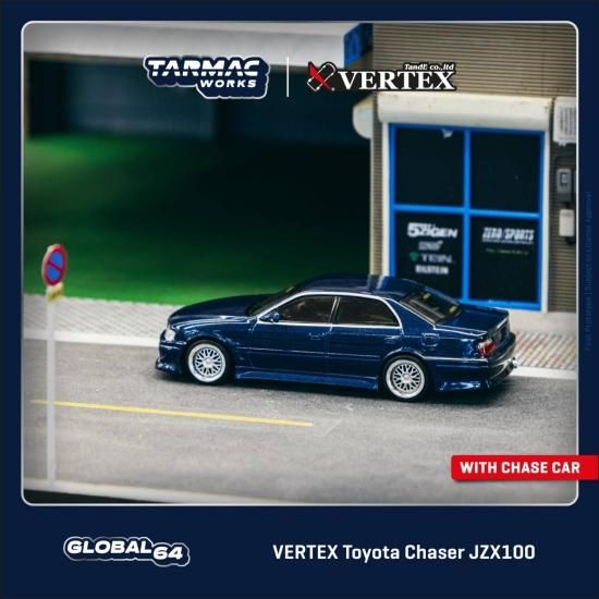 Tarmac Works 1/64VERTEX Toyota Chaser JZX100 Blue Metallic