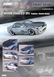 INNO 1/64 NISSAN SILVIA (S13) V1 PANDEM ROCKET BUNNY SILVER  ӥ ѥǥ åȥХˡ