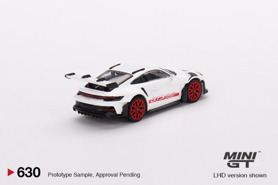 MINI GT 1/64 Porsche 911 (992) GT3 RS White with Pyro Red Accent Package  ポルシェ 630R- ミニカー専門店 RideON