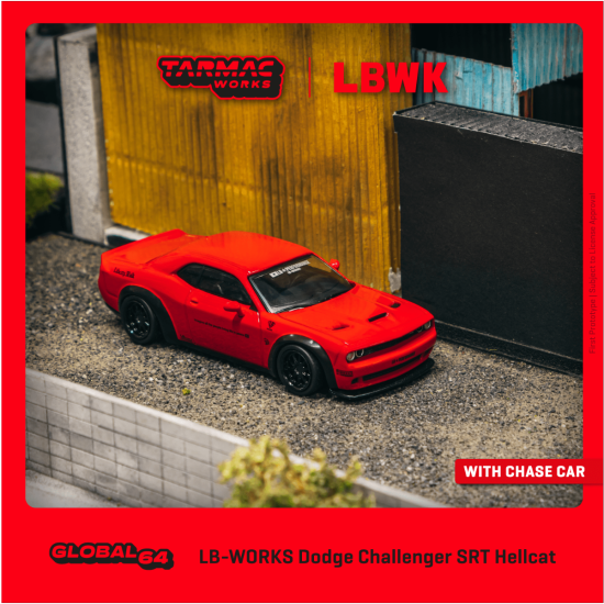 Tarmac Works 1/64 LB-WORKS Dodge Challenger SRT Hellcat Red - ミニカー専門店  RideON ライドオン