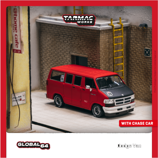 Tarmac Works 1/64 Dodge Van Red ダッチ バン レッド - ミニカー専門