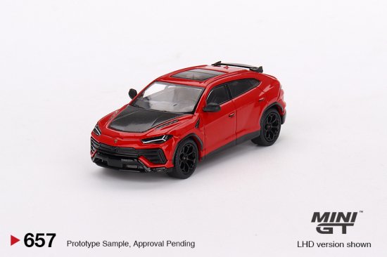 MINI GT 1/64 Lamborghini Urus Performance Rosso Mars 657L 左