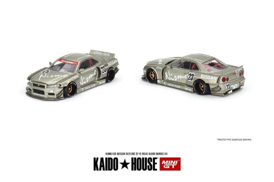 KAIDO☆HOUSE 1/64 NISSAN SKYLINE GT-R R34 KAIDO WORKS V4- ミニカー 