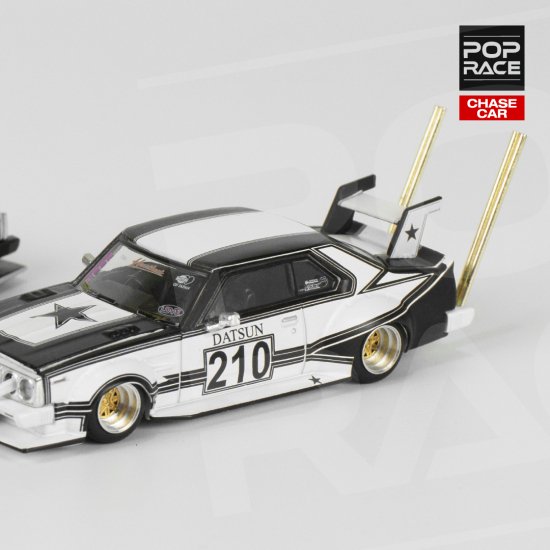 POP RACE 1/64 SKYLINE C210 BOSOZOKU STYLE MATT BLACK (WITH CHASE