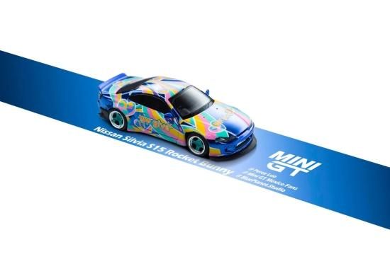 MINI GT 1/64 Nissan Silvia S15 Rockey Bunny Chrome Blue 633 MINI GT 1/64 Nissan Silvia S15 Rockey Bunny Chrome Blue 633