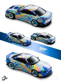<img class='new_mark_img1' src='https://img.shop-pro.jp/img/new/icons1.gif' style='border:none;display:inline;margin:0px;padding:0px;width:auto;' />1 MINI GT 1/64 Nissan Silvia S15 Rockey Bunny Chrome Blue 633 1200 ƥ GIVE