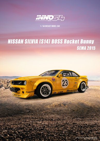INNO 1/64 NISSAN SILVIA (S14) BOSS ROCKET BUNNY SEMA 2015 日産 シルビア ロケットバニー  - ミニカー専門店 RideON ライドオン
