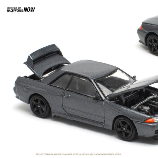 POP RACE 1/64 日産 スカイライン NISSAN SKYLINE GT-R R32 GUN GREY METALLIC ガンメタ-  ミニカー専門店 RideON