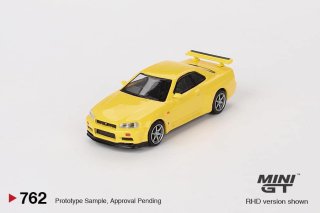 <img class='new_mark_img1' src='https://img.shop-pro.jp/img/new/icons1.gif' style='border:none;display:inline;margin:0px;padding:0px;width:auto;' />7ʹͽ MINI GT 1/64  饤 Nissan Skyline GT-R (R34)  V-Spec  Lightning Yellow 762R