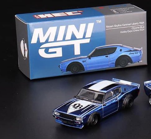 MINI GT 1/64日産 スカイライン ケンメリ Liberty Walk Chrome blue 