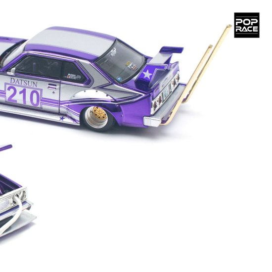 POP RACE 1/64 日産 スカイライン 街道レーサー C210 KAIDO RACER (BOSOZOKU STYLE) PURPLE  CHROME/SILVER- ミニカー専門店 RideON