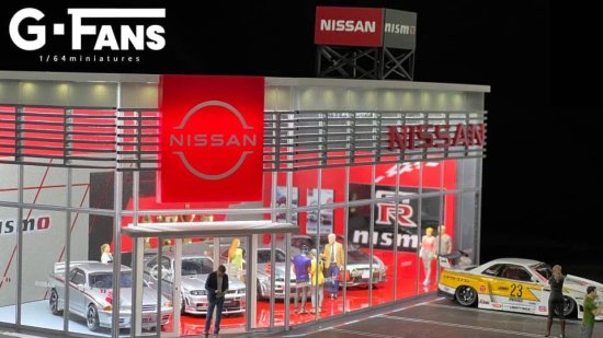 G.FANS 1/64 組立ジオラマ 日産 ディーラー LEDライト付き- ミニカー専門店 RideON