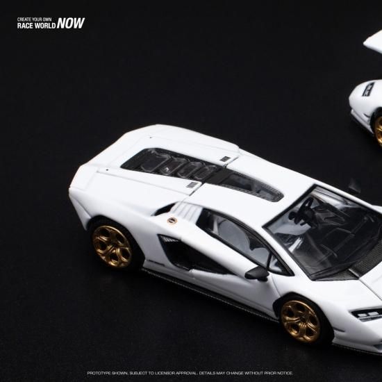 POP RACE 1/64 LAMBORGHINI COUNTACH LPI 800-4 BIANCO SIDERALE