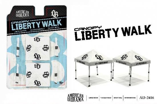 アメリカンジオラマ 1/64 フィギュア Liberty Walk Team リバティウォーク ホワイト テント 2個セット- ミニカー専門店  RideON ライドオン