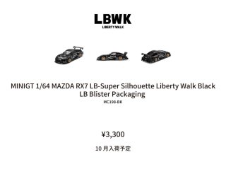 <img class='new_mark_img1' src='https://img.shop-pro.jp/img/new/icons1.gif' style='border:none;display:inline;margin:0px;padding:0px;width:auto;' />10ʹͽ LBWK֥ꥹ MINI GT 1/64 MAZDA RX-7 LB-Super Silhouette  Liberty Walk Black