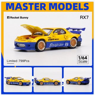 <img class='new_mark_img1' src='https://img.shop-pro.jp/img/new/icons1.gif' style='border:none;display:inline;margin:0px;padding:0px;width:auto;' />8ʹͽ Master 1/64 ޥĥ RX-7 Mazda RX7 Rocket Bunny ܥͥåȳ Blue Yellow
