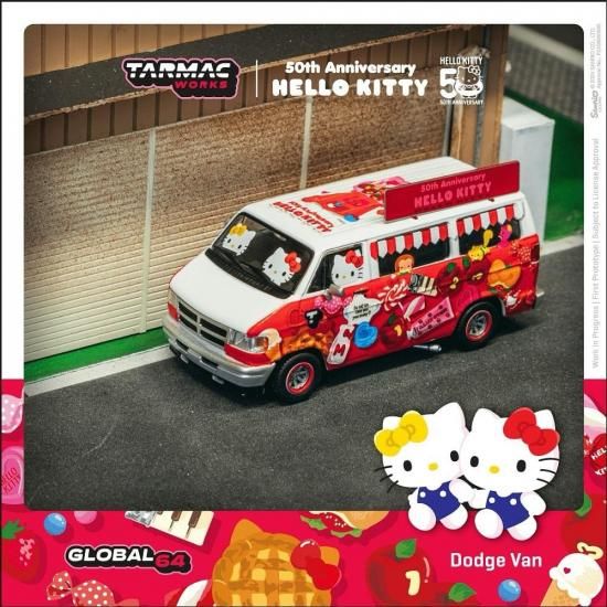 Tarmac Works 1/64 Dodge Van Hello Kitty Food Truck ダッチ