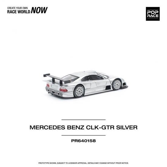 POP RACE 1/64 MERCEDES-BENZ AMG CLK GTR - SILVER- ミニカー