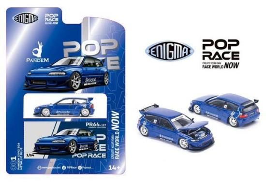 Pop Race x Enigma 1/64 Pandem Civic EG6 v1.5 Metallic Blue