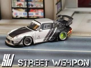 <img class='new_mark_img1' src='https://img.shop-pro.jp/img/new/icons1.gif' style='border:none;display:inline;margin:0px;padding:0px;width:auto;' />9ʹͽ  SW Street Weapon 1/64 RWB 993 Wide-Body Modified ¤ Matte Silver A/Low Tail Dual Exhaust