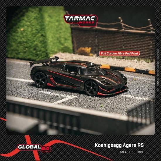 Tarmac Works 1/64 Koenigsegg Agera RS Black Carbon Fiber / Red