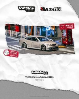 <img class='new_mark_img1' src='https://img.shop-pro.jp/img/new/icons1.gif' style='border:none;display:inline;margin:0px;padding:0px;width:auto;' />3ʹͽ Tarmac Works 1/64 ٥ƥå ȥ西 ꥹ VERTEX Toyota Aristo JZS161 Silver 