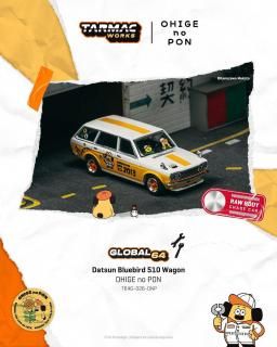 <img class='new_mark_img1' src='https://img.shop-pro.jp/img/new/icons1.gif' style='border:none;display:inline;margin:0px;padding:0px;width:auto;' />3ʹͽ Tarmac Works 1/64 åȥ ֥롼С 510 若 Datsun Bluebird 510 Wagon OHIGE no PON