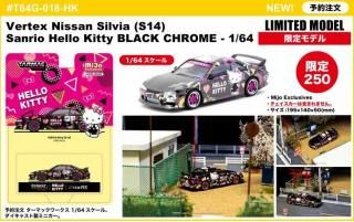 <img class='new_mark_img1' src='https://img.shop-pro.jp/img/new/icons64.gif' style='border:none;display:inline;margin:0px;padding:0px;width:auto;' />Tarmac Works 1/64 Vertex Nissan Silvia (S14) Sanrio ϥƥ BLACK CHROME MIJO