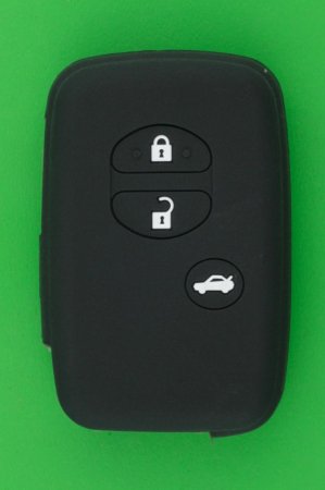 トヨタ（TOYOTA）SAI＆マークX＆200系クラウン等3ボタン・スマートキー用シリコンカバー黒色（絵文字　白） - キーレス＆スマートキー　 通販サイト『キーフォレスト』自動車のカギの事ならお任せください！！
