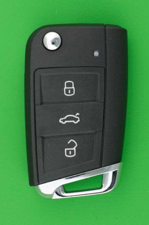 VW　新型3ボタンジャックナイフ型キーレス（キーブレードタイプ　HU162）交換用素材 - キーレス＆スマートキー　 通販サイト『キーフォレスト』自動車のカギの事ならお任せください！！