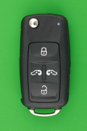 VW・シャラン・5ボタン・ジャックナイフ型キーレスリモコン・補修交換用セット