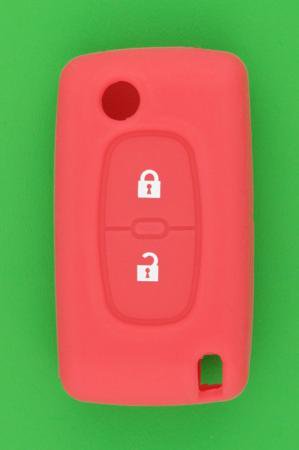 プジョー・シトロエンジャックナイフ型キーレスリモコン・2ボタン用シリコンカバー（赤） - キーレス＆スマートキー　 通販サイト『キーフォレスト』自動車のカギの事ならお任せください！！
