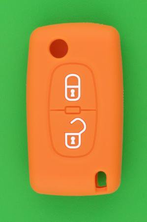 プジョー・シトロエンジャックナイフ型キーレスリモコン・2ボタン用シリコンカバー（オレンジ） - キーレス＆スマートキー　 通販サイト『キーフォレスト』自動車のカギの事ならお任せください！！