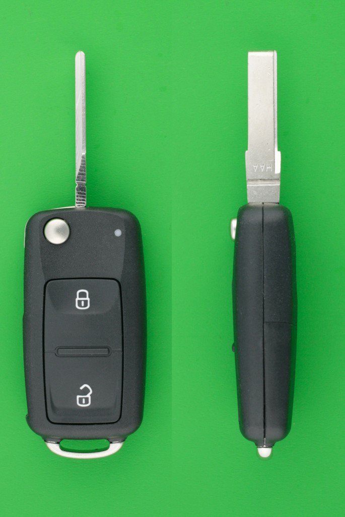 VW　2ボタンジャックナイフ型キーレス交換用セット - キーレス＆スマートキー　通販サイト『キーフォレスト』自動車のカギの事ならお任せください！！