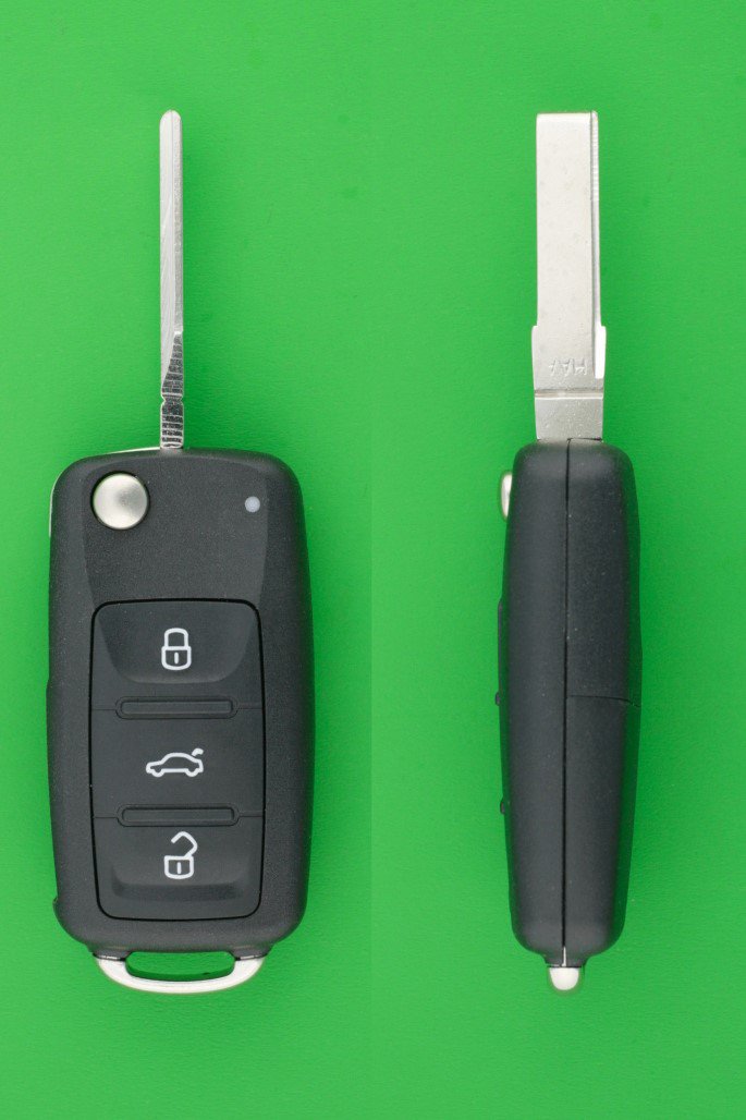 VW　3ボタンジャックナイフ型キーレス交換用セット - キーレス＆スマートキー　通販サイト『キーフォレスト』自動車のカギの事ならお任せください！！