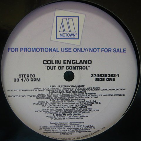 Colin England / Out Of Control (LP) - Vinyl Cycle Records