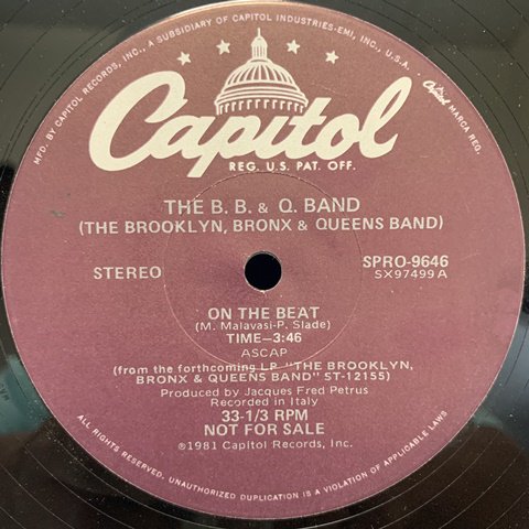 B.B. & Q Band / On The Beat (12 Inch) - Vinyl Cycle Records