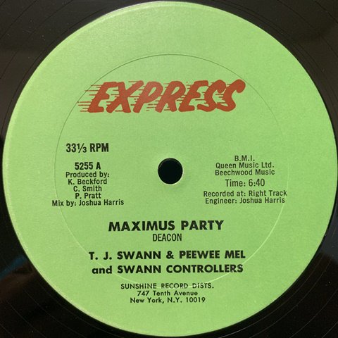 T.J. Swann & Peewee Mel And Swann Controllers / Maximus Party (12 Inch) -  Vinyl Cycle Records