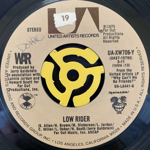 War / Low Rider (7 Inch) - Vinyl Cycle Records