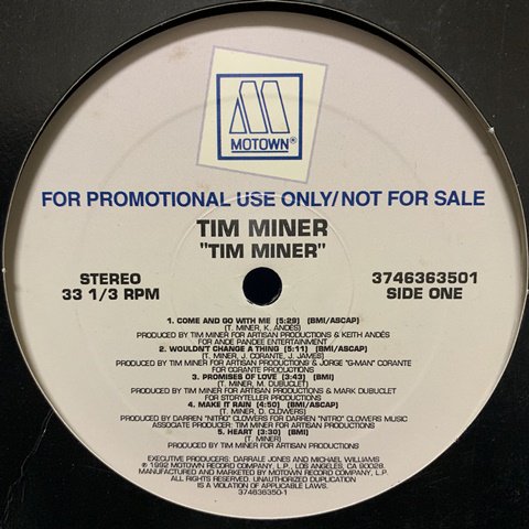 Tim Miner LP レコード www.sudouestprimeurs.fr